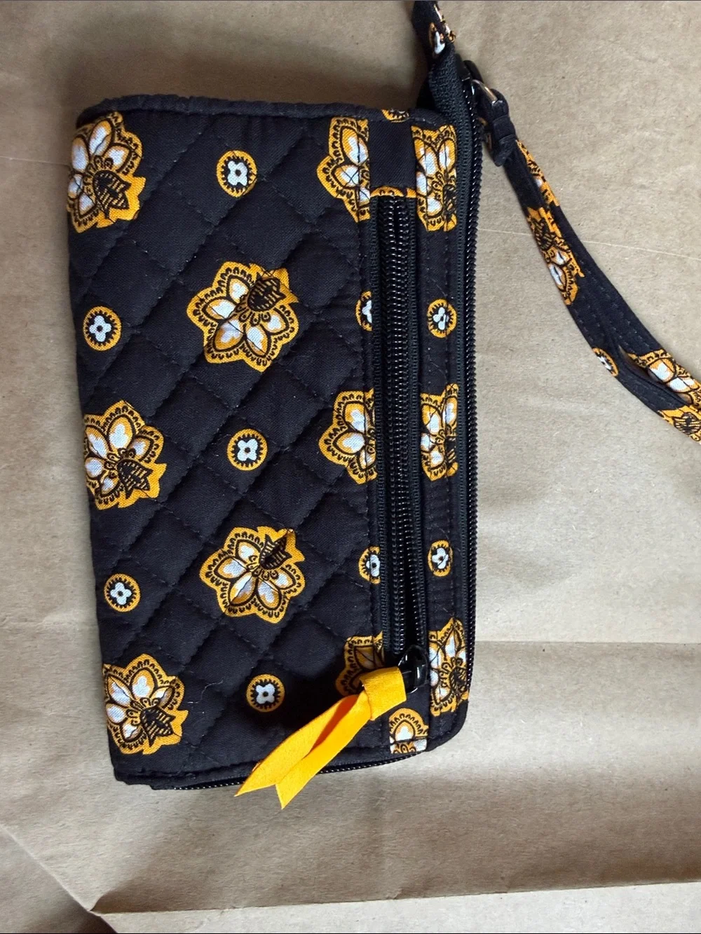 Pittsburgh Steelers Quilted Crossbody Bag - Black & Gold Floral and wallet
